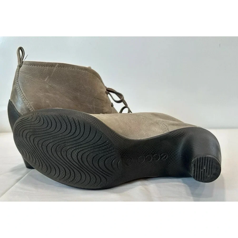 ECCO‎ Amber Sculptured Ankle Boot Gray Leather Lace Up / Womens 9